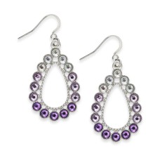 Charter Club Silver-Tone Crystal & Stone Ombré Drop Earrings