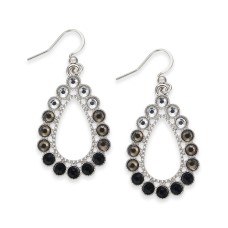 Charter Club Silver-Tone Crystal & Stone Ombré Drop Earrings