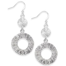 Charter Club Silver-Tone Open Circle Drop Earring, Gray