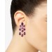  Silver-Tone Red & Pink Crystal Chandelier Earrings