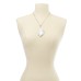  Silver-Tone Sculptural Disc Pendant Necklace
