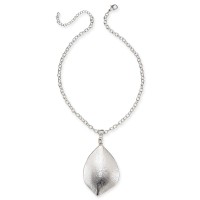 Charter Club Silver-Tone Sculptural Disc Pendant Necklace