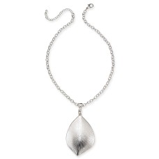 Charter Club Silver-Tone Sculptural Disc Pendant Necklace
