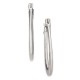  Silver-Tone Small Flat Oval Hoop Earrings, 1″