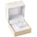  Silver-Tone Square Crystal Band Ring (Silver, 5)