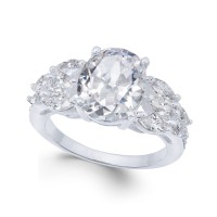 Charter Club Silver-Tone Triple-Cubic Zirconia Ring