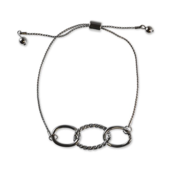  Silver-Tone Triple Link Slider Bracelet