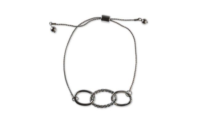  Silver-Tone Triple Link Slider Bracelet