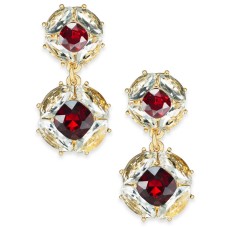 Charter Club Stone & Crystal Drop Earrings, Gold/Red