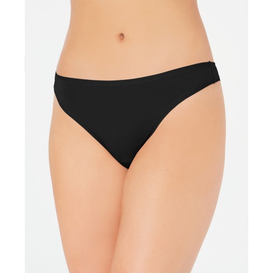  Supima Cotton Thong Underwear (Black, X-Large)