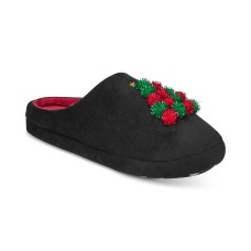 Charter Club Tree Pom-Poms Clog Slippers with Memory Foam (Black, X-Large)