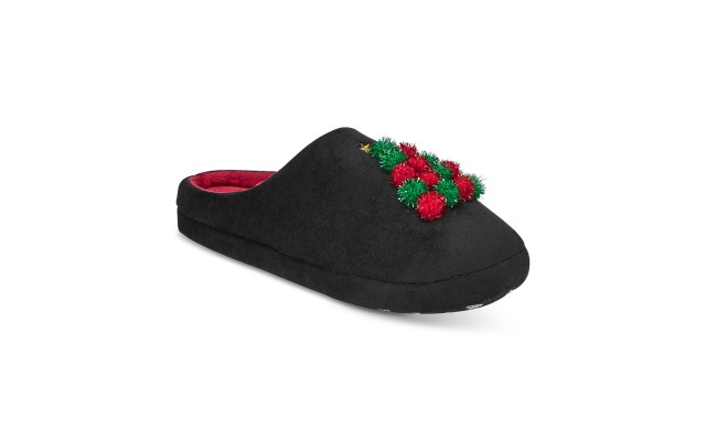  Tree Pom-Poms Clog Slippers with Memory Foam (Black, X-Large)