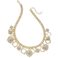 Charter Club Two-Tone Crystal Cluster Collar Necklace (17″ + 2″ extender)