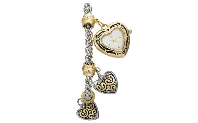  Two-Tone Stainless Steel Charm Bracelet Watch (28mm)