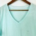  V-neck Pajama Top, Light Blue Solid, Large