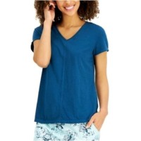 Charter Club V-neck Pajama Top, Teal, Large