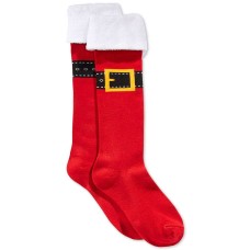 Charter Club Womens Buckle Up Knee High So Brick Socks (9-11, Brick Red)