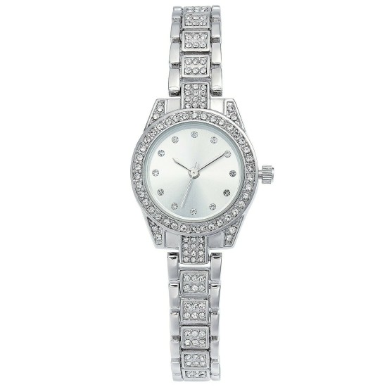  Women’s Crystal Silver-Tone Bracelet Watch (27mm)