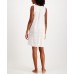  Women’s Embroidered Sleeveless Nightgown (White, Large)