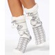  Women’s Fair Isle Slipper Socks, Gray, Small/Medium