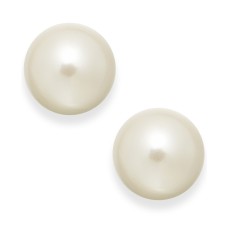 Charter Club Women’s Imitation Pearl Stud Earrings (Silver,6mm)