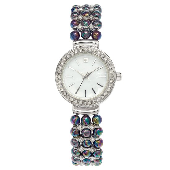  Women’s Imitation Tahitian Pearl Bracelet Watch 31mm, Silver
