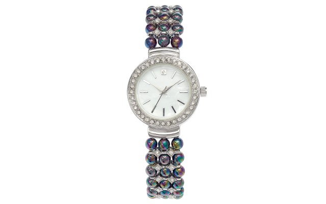  Women’s Imitation Tahitian Pearl Bracelet Watch 31mm, Silver