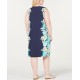  Womens Intrepid Blue Combo Ocean Paradise Floral Shift Dress, Blue, 1X
