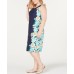  Womens Intrepid Blue Combo Ocean Paradise Floral Shift Dress, Blue, 2X