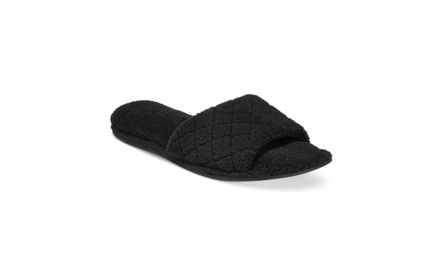  Women’s Open Toe Scuff Slippers, Black, X-Large