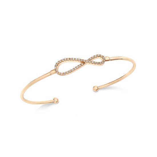  Women’s Pavé Infinity Cuff Bracelets, Gold