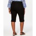  Womens Plus Denim Mid Rise Capri Jeans, Black, 14W