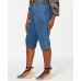  Womens Plus Denim Mid Rise Capri Jeans, Blue, 16W
