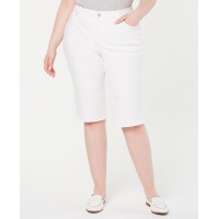 Charter Club Womens Plus Denim Mid Rise Capri Jeans, White, 14W