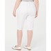  Womens Plus Denim Mid Rise Capri Jeans, White, 14W