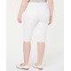  Womens Plus Denim Mid Rise Capri Jeans, White, 22W