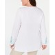  Womens Plus Embroidered Beaded Tunic Top White, White, 1X