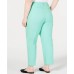  Womens Plus Newport Slim Leg Tummy Slimming Cropped Pants, Aqua Gloss, 18W