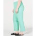  Womens Plus Newport Slim Leg Tummy Slimming Cropped Pants, Aqua Gloss, 18W
