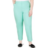 Charter Club Womens Plus Newport Slim Leg Tummy Slimming Cropped Pants, Aqua Gloss, 20W