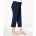  Womens Plus Newport Slim Leg Tummy Slimming Cropped Pants, Blue, 28W