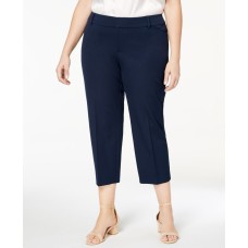 Charter Club Womens Plus Newport Slim Leg Tummy Slimming Cropped Pants