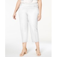 Charter Club Womens Plus Newport Slim Leg Tummy Slimming Cropped Pants, White, 20W