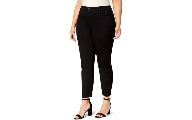  Women’s  Plus Size Bristol Tummy-Control Ankle Jeans Black 20W