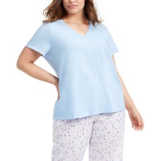 Charter Club Women’s Plus Size Cotton Sleep T-Shirt (Blue, 1X)