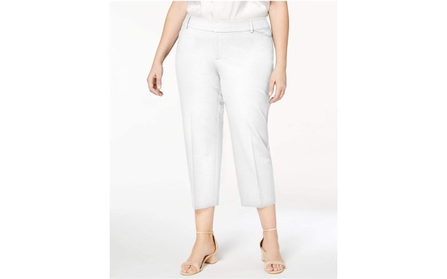  Women’s  Plus Size Cropped Pants White Size 14W