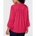  Women’s Plus Size Double-Ruffle Textured Pintuck Top Red 4x
