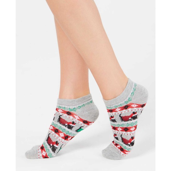  Women’s Scottie Dog Low-Cut Socks (Gray, 9-11)