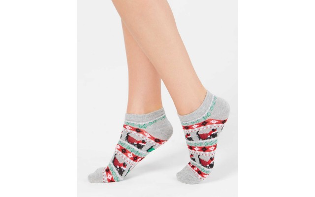  Women’s Scottie Dog Low-Cut Socks (Gray, 9-11)