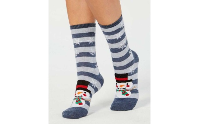  Women’s Snowman Socks (Navy)